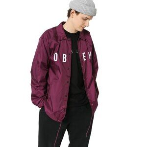 Obey | Anyway Coaches Jacket Windbreaker in Raspberry